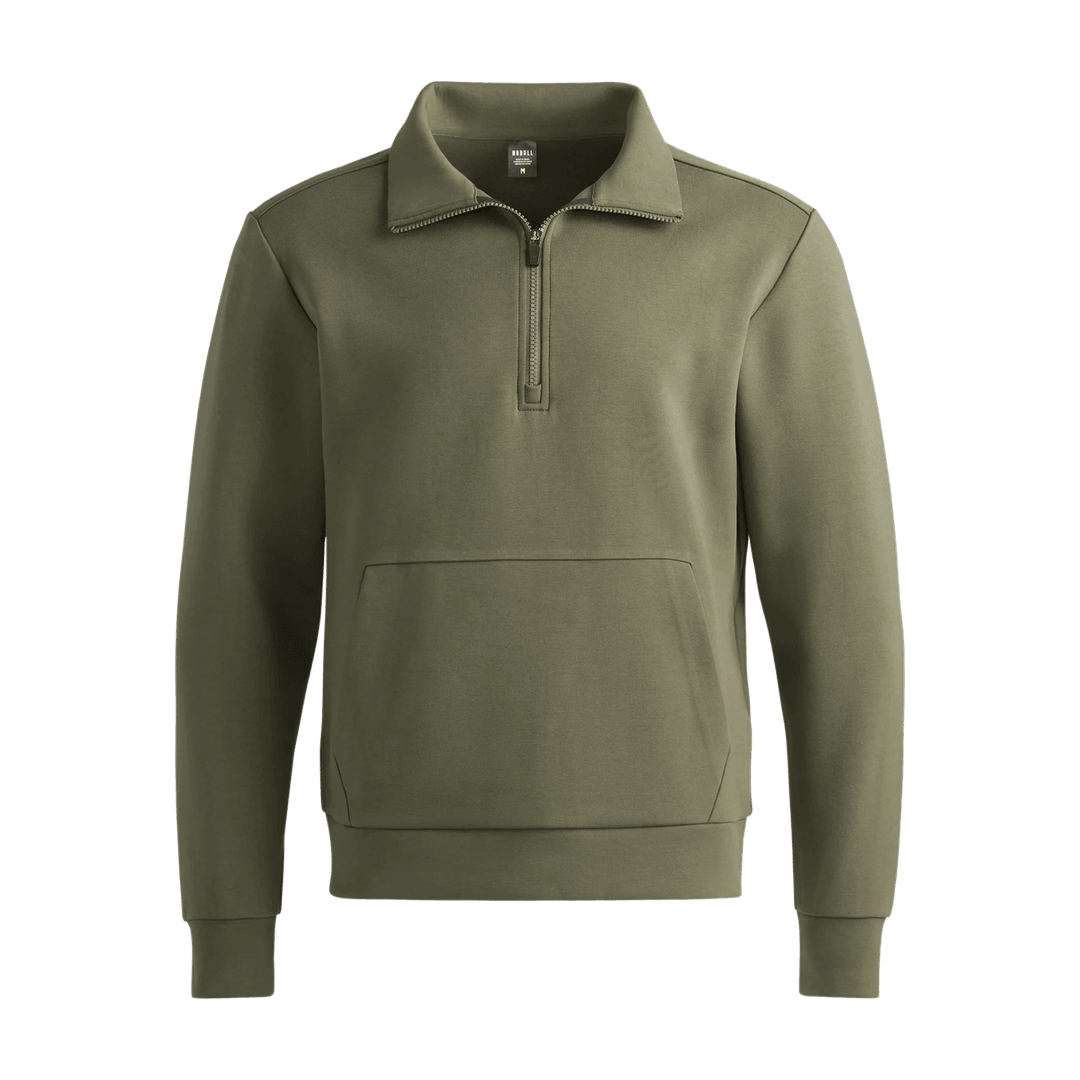 Nobull Project Pria Allday Elements 1/4 Zip Gelap Army