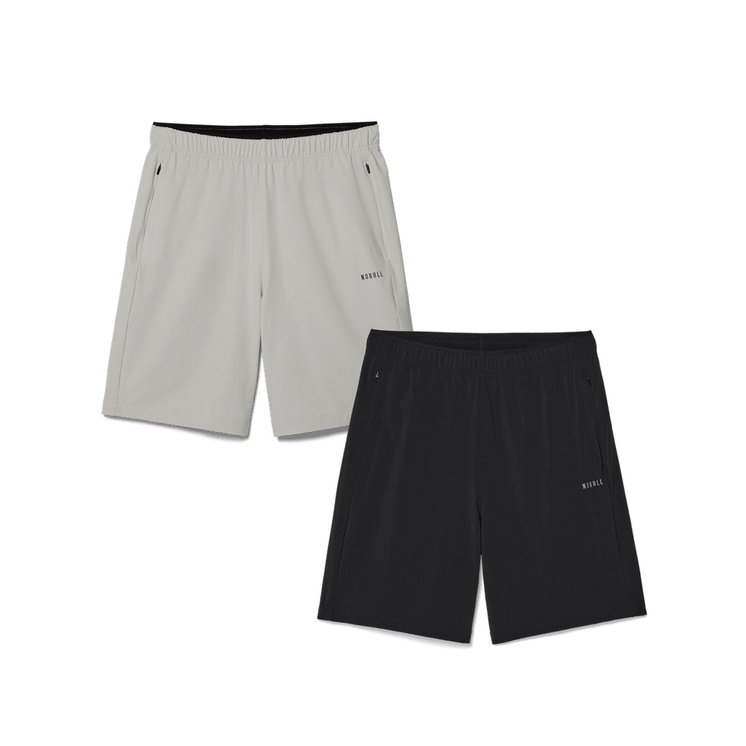 Nobullプロジェクト メンズ レップ ショート 8"（裏地なし）バンドル - ブラック＆ライトグレー