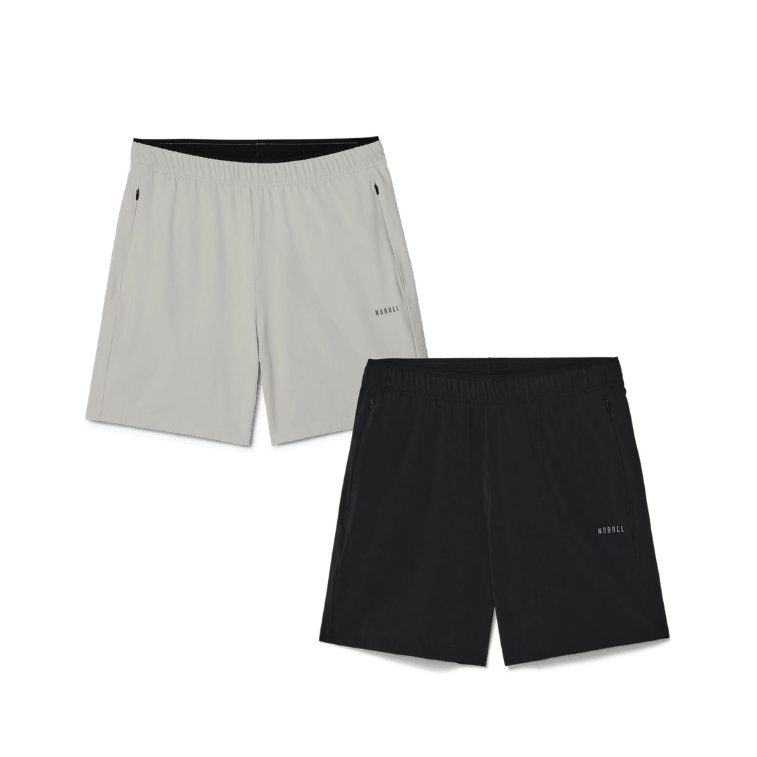 Nobullプロジェクト メンズレップショート 6インチ（ライニング付き）バンドル - ブラック＆ライトグレー
