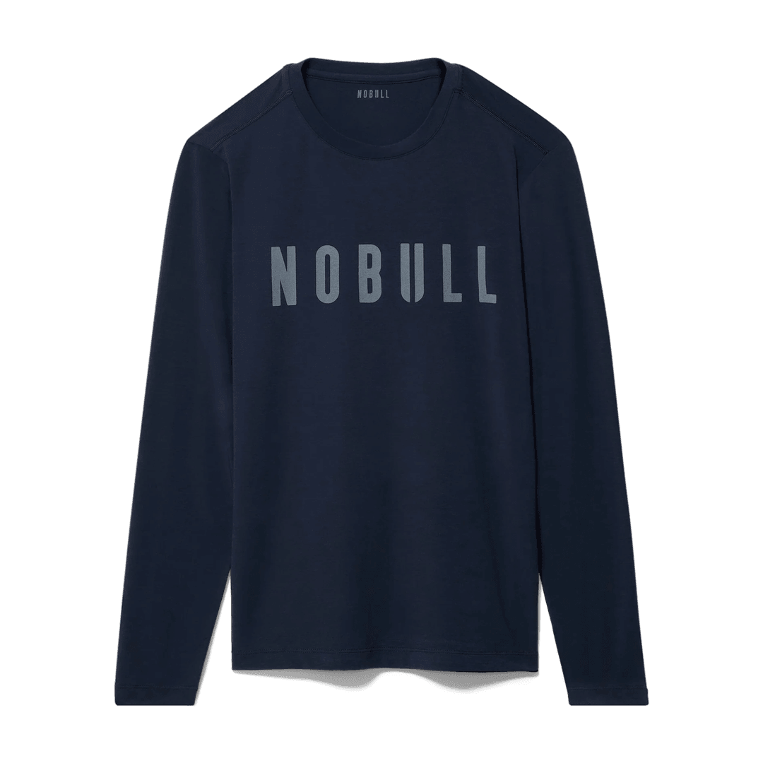 Nobull Project Pria Nobull Kaos Lengan Panjang Malam Navy