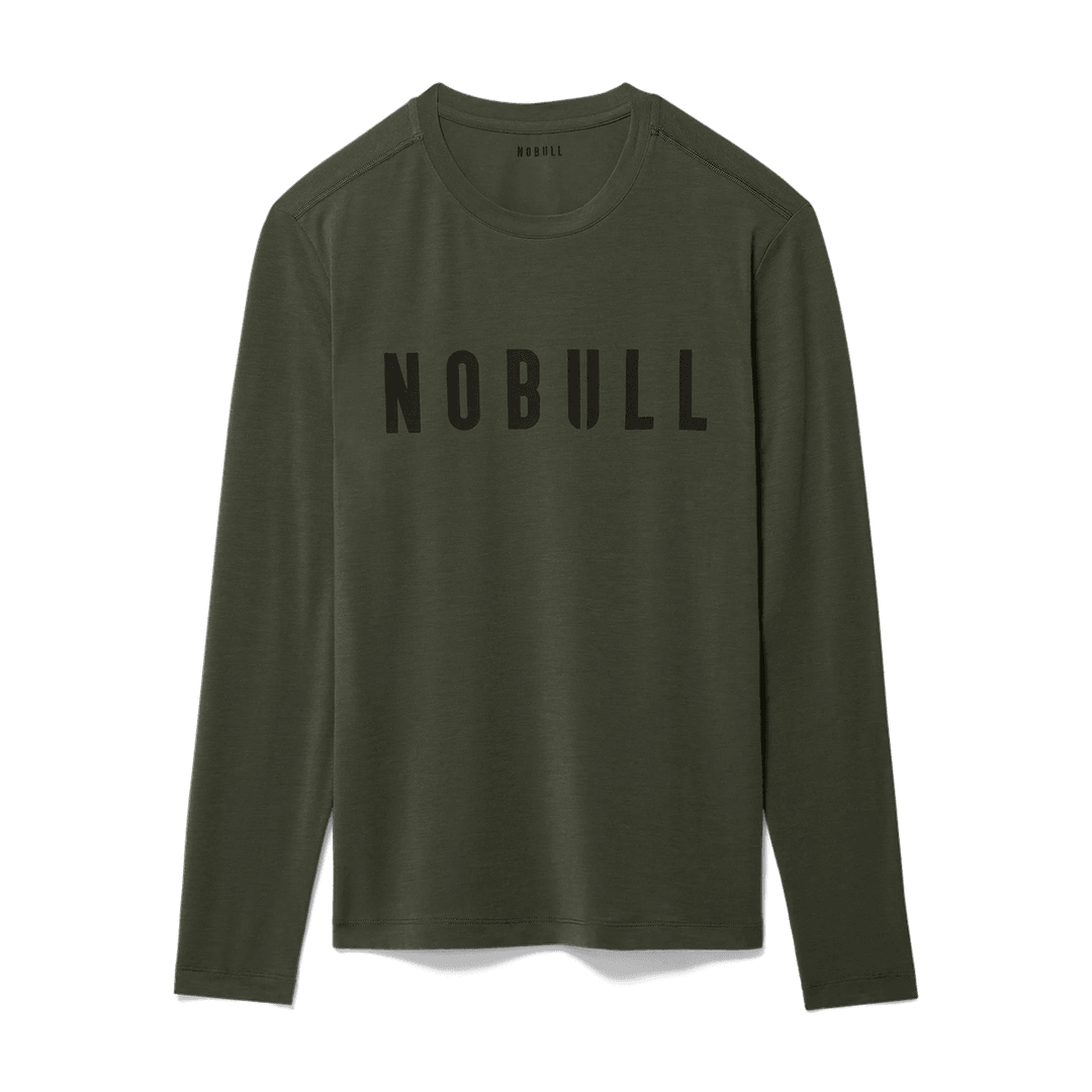 Nobull Project Pria Nobull Kaos Lengan Panjang Gelap Army