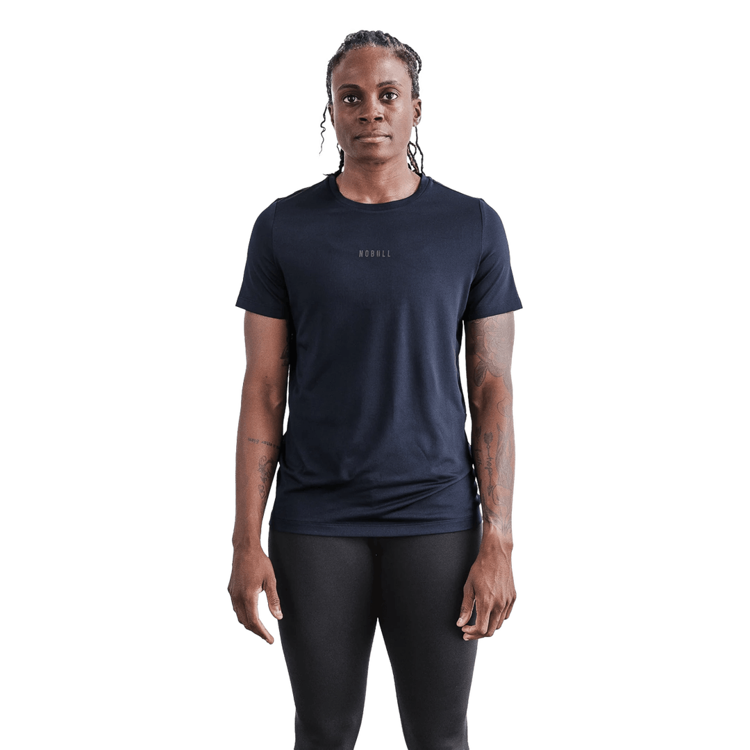 Nobull Project Women's Deltapeak® Kaos Mikro Tekstur Malam Navy