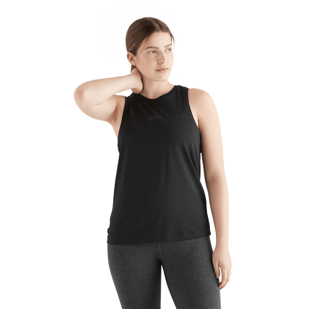 Nobull Project Women's Deltapeak® Mikro Tekstur Tank Hitam