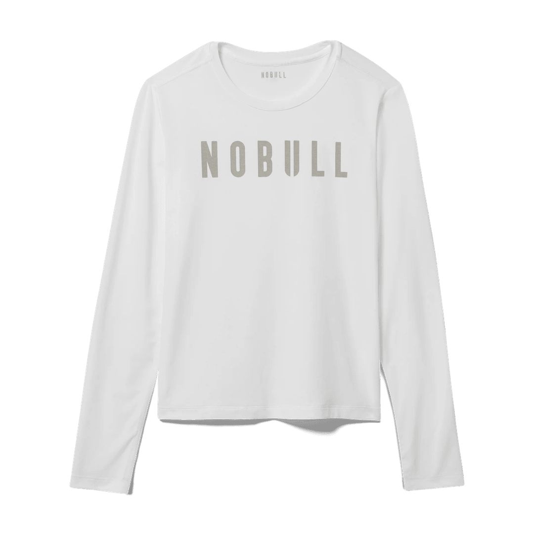 Nobull Project Wanita Nobull Lengan Panjang Tee Putih