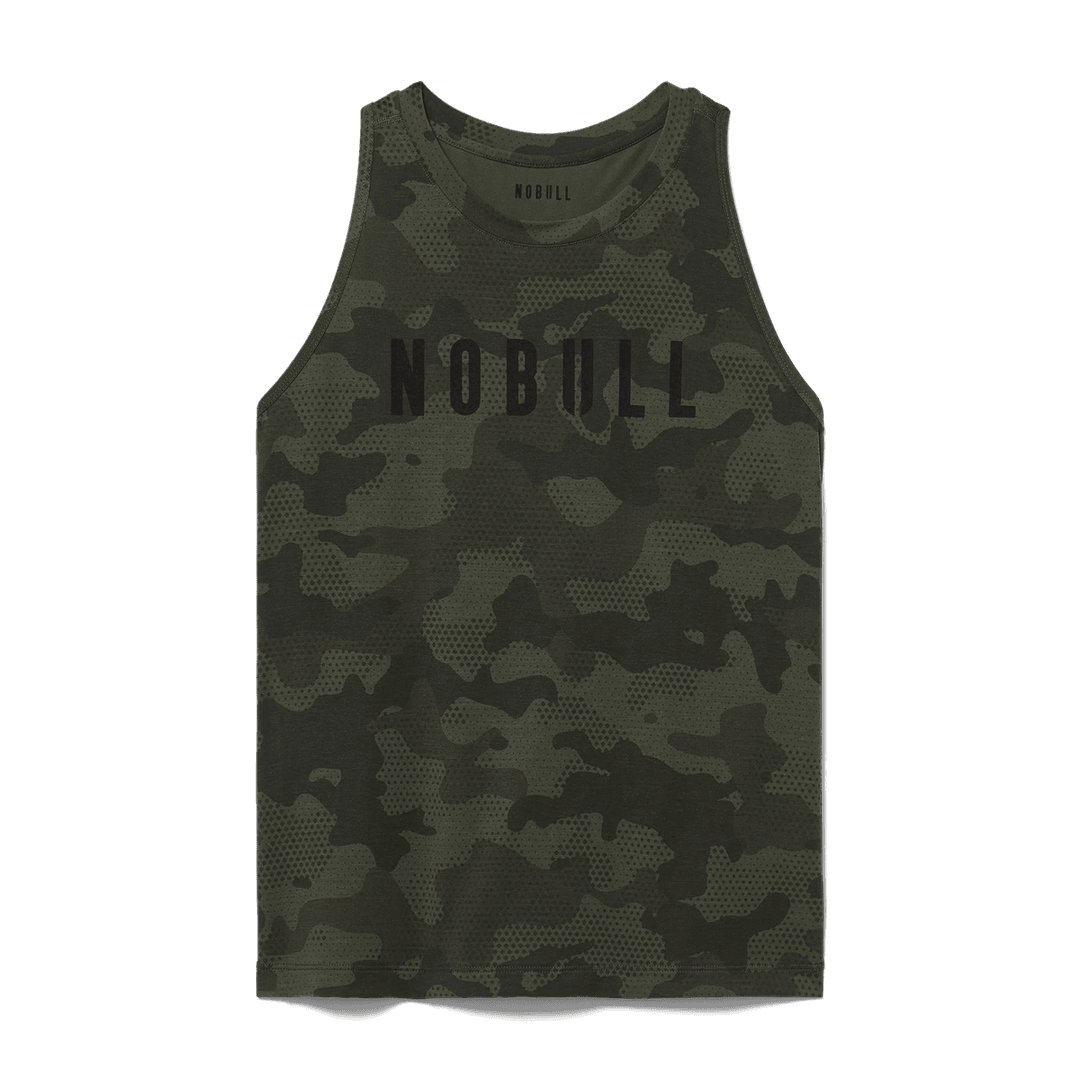 Nobull Project Tank Wanita Camo Nobull Leher Tinggi Gelap Army Camo
