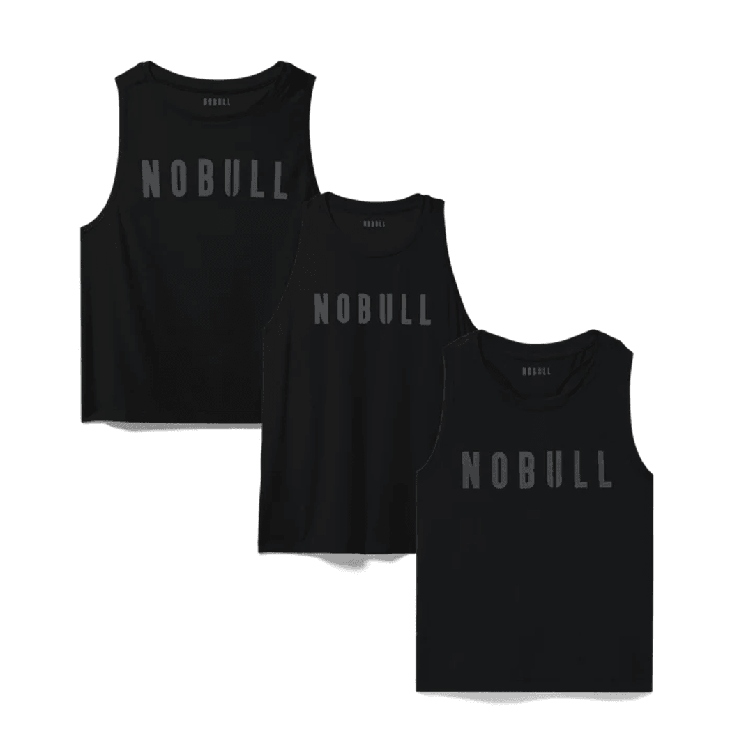 Nobull Project Wanita Nobull Campuran Tank Assortment 3 Pack - Hitam