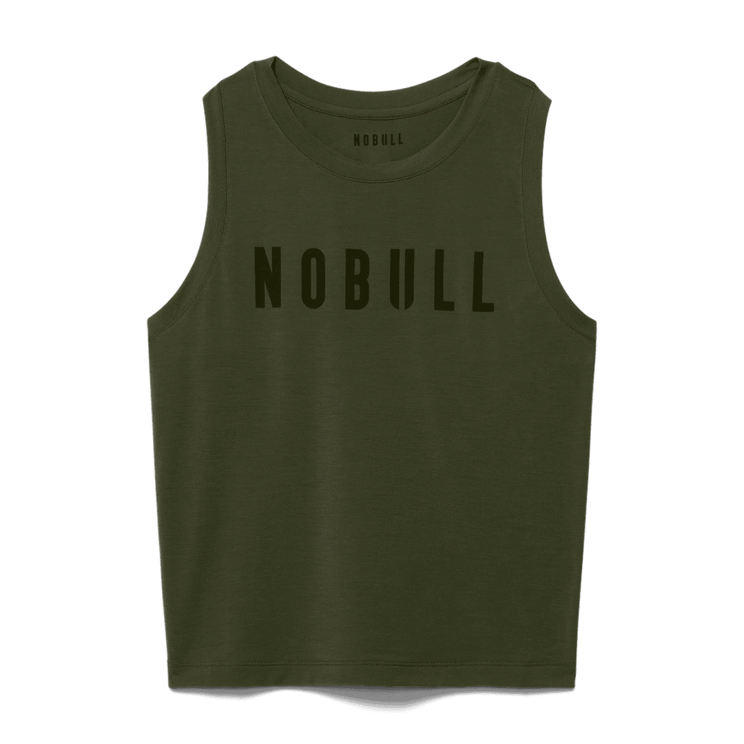 Nobull Project Wanita Nobull Fitted Tank Gelap Army